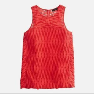 J Crew Zig Zag Eyelet Cotton Tank Top Size 00